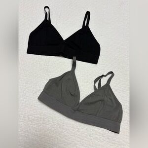 Free People Black and Gray Wireless Bralettes